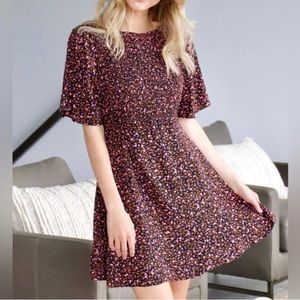 Free People FLORENCE WOMENS SMOCKED LACE UP BACK MINI DRESS